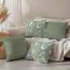 4pcs Plant Series Single-Sided Printed Pillowcases Sofa Cushion Covers Peach Skin 17.7X17.7Inch 45X4
