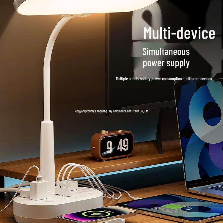 AA Grade LED Eye-Protection Desk Lamp with USB, Soft Light, Night Light, and Wireless Charging for Bedroom or Bedside