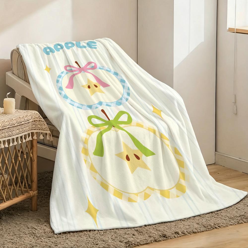 Simple attractive apples Throw Lightweight g Flannel Blanket Soft Skinfriendly for Summer Cooling