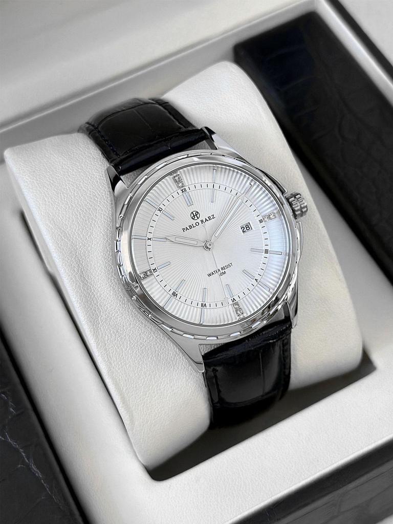 Herrenarmbanduhr mit Schleichender Sekunde und Fächermuster - Stilvolle, hochwertige Freizeituhr