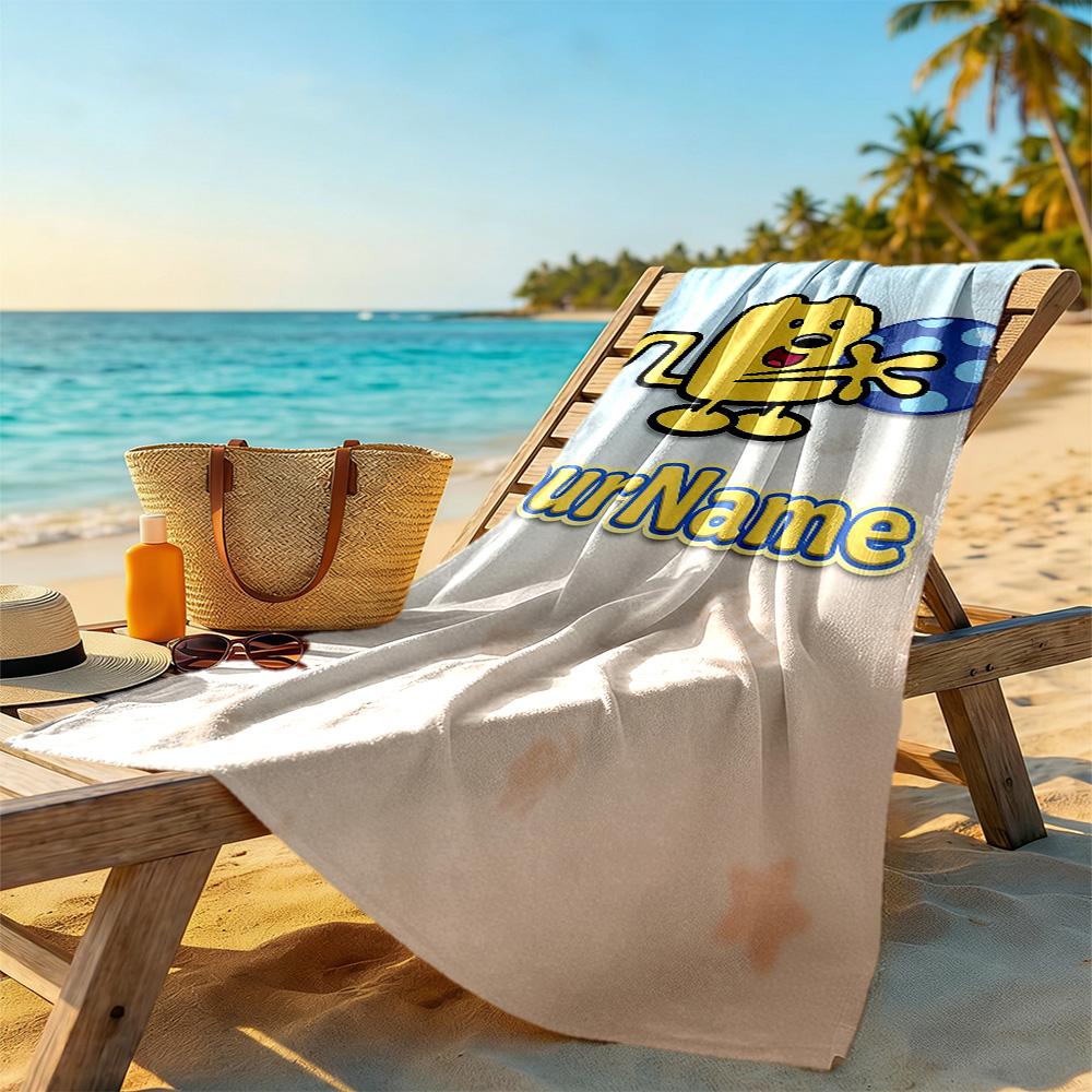 Wow! Wow! Wubbzy Personalized Name Beach Towel Soft Durable Quick-Dry