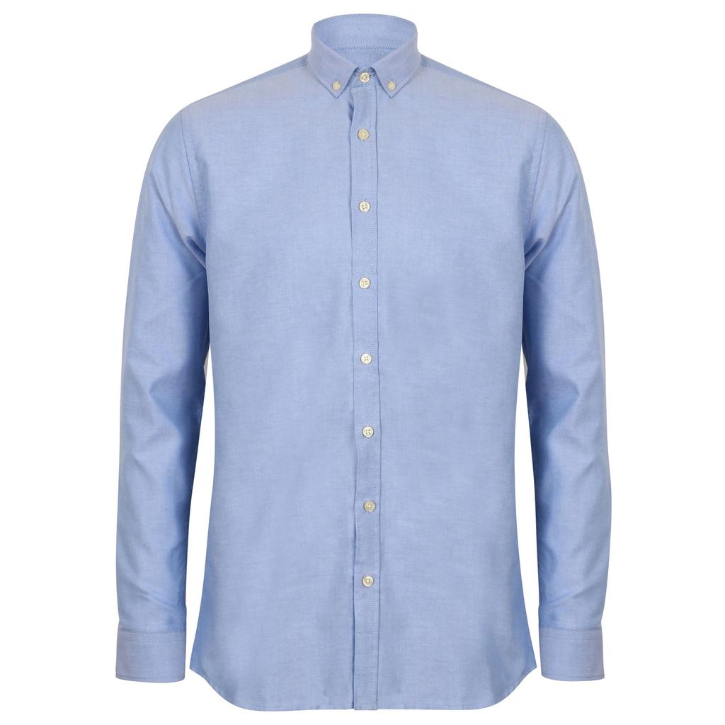 Henbury Mens Modern Long Sleeved Oxford Shirt
