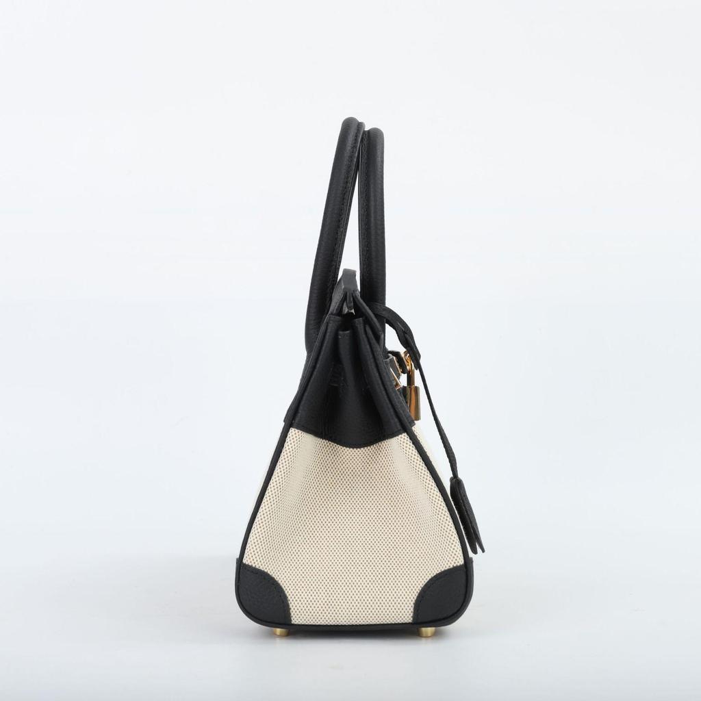 Borsa a tracolla da donna in tela platino e pelle patchwork