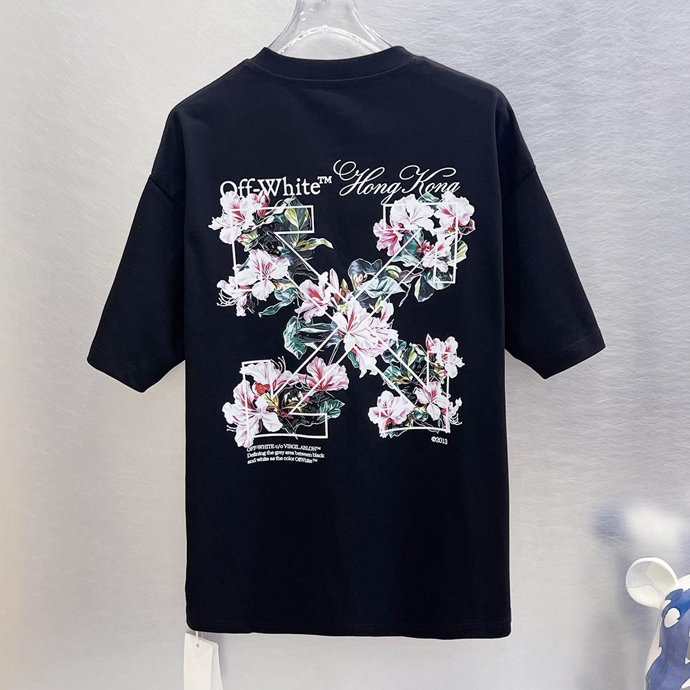 9299 Off-White Summer Men's and Women's Pure Cotton Print Oversized T-shirt Street Wear