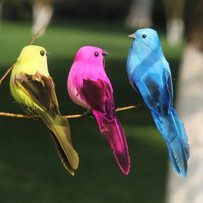Decorazione da Giardino Uccelli Colorati Piumati Uccelli Simulati Decorazioni per Rami di Alberi da Giardino Oggetti di Scena Uccello in Schiuma Uccello Piumato Decorazione