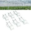 6PCS Tomato Trellis Roller Hooks, Tomato Support Hooks Set for Greenhouse, Tomato Roller Hooks with 15M String, Flower Vine Twine Crop Trellis Kit