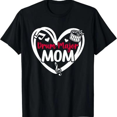 Tambour-majo Moeder Hart Moeder van een Tambour-majo Mama T-shirt