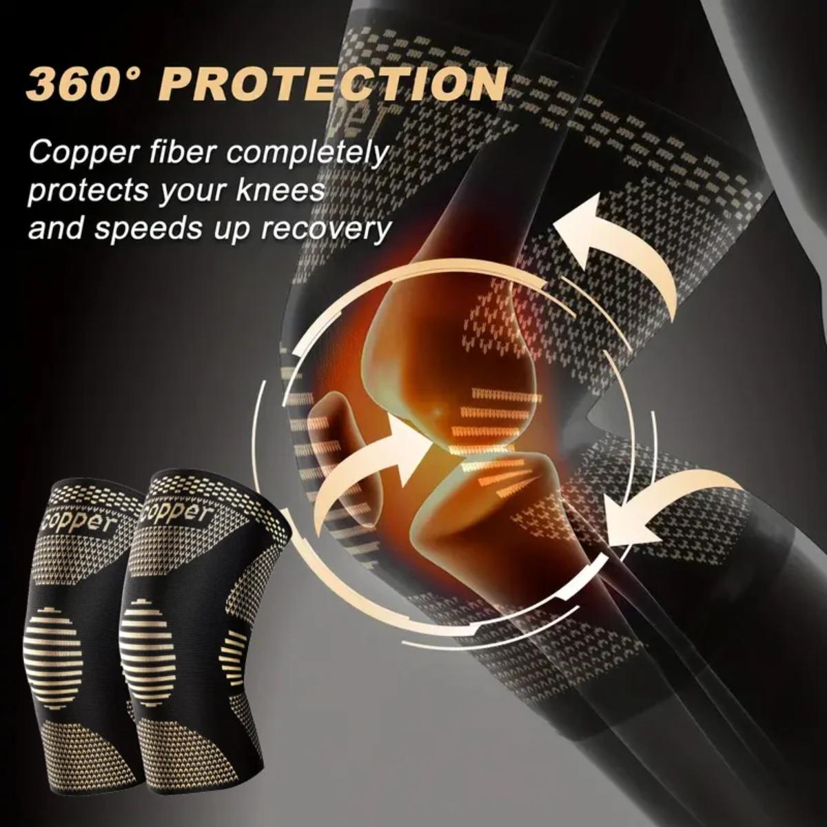 

2pcs Copper Knee Pads, Sports Protective Equipment for Men and Women, Professional Knee Pads for Yoga, Weightlifting, Football and Basketball M