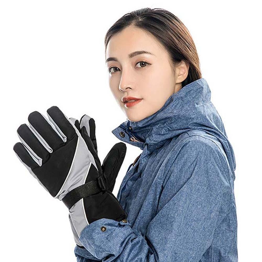 Soft Ski Anti-cold Gloves Anti-splash Water Thickened Finger Mittens  Cycling