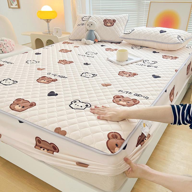 Class A Antibacterial Padded Mattress Three-piece Set, Thickened Washed Cotton Mattress Cover Mattress Plus Cotton Simmons Non-slip Protective Cover