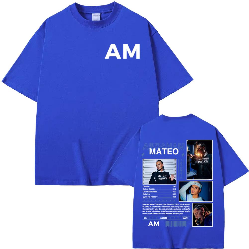 Abraham Mateo Double Sided Print T Shirt Unisex Unisex Latin Singer Tracklist Vintage Oversized Short Sleeve Hip Hop Graphic Tee