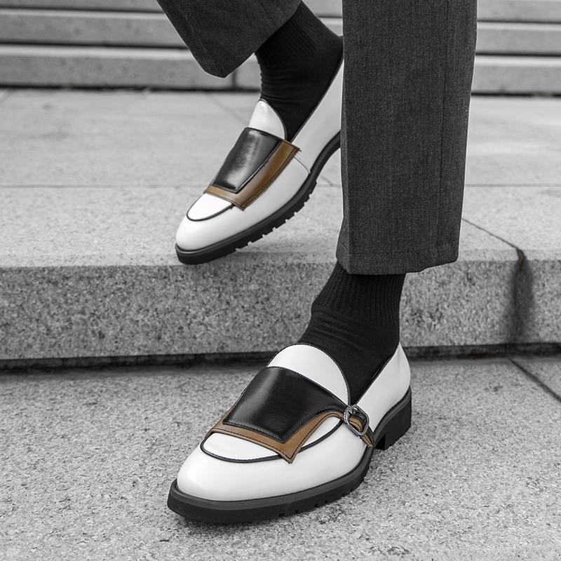 Fashion Leather Shoes Man Casual Loafers Luxury Design Slip On Male Dress Shoes Leisure Style Big Size Good Wear-resistant Sole