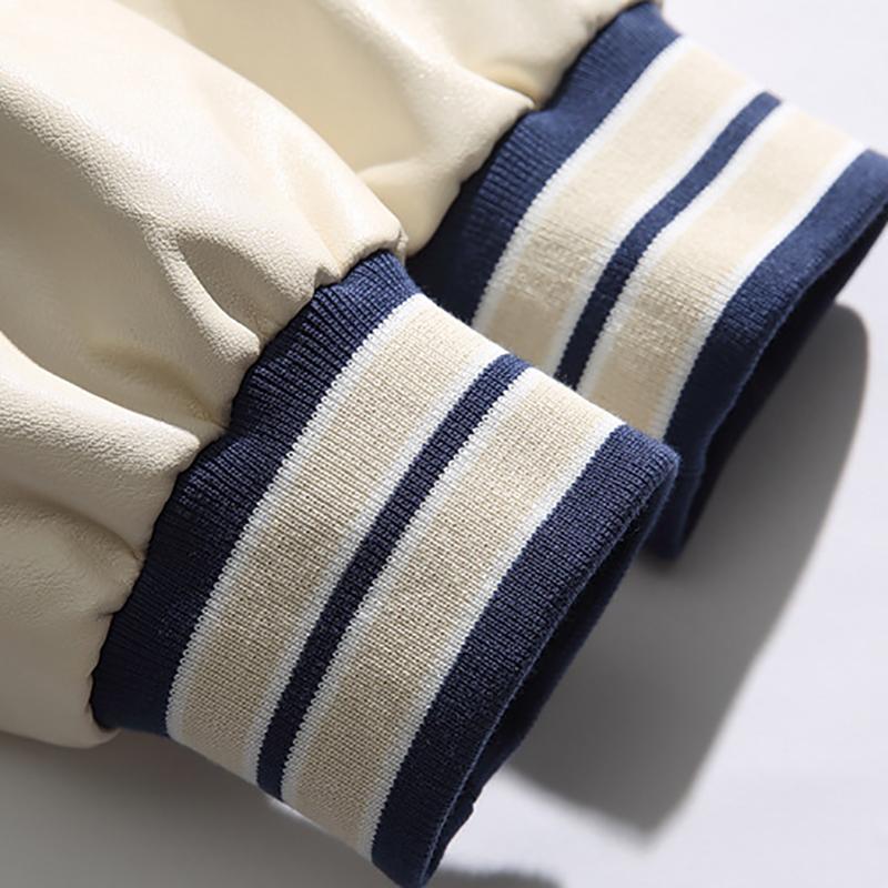 Jaqueta de Beisebol Masculina Primavera e Outono Casual Costura Bordado Uniforme de Beisebol Jaqueta de Exterior Casaco Casual Antivento Roupas Masculinas