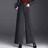 Women's Drapey Loose Suit Pants - Autumn/Winter 2025, Plus Velvet Woolen, High-End Feel, Wide Leg, Straight, Long, Casual Style.