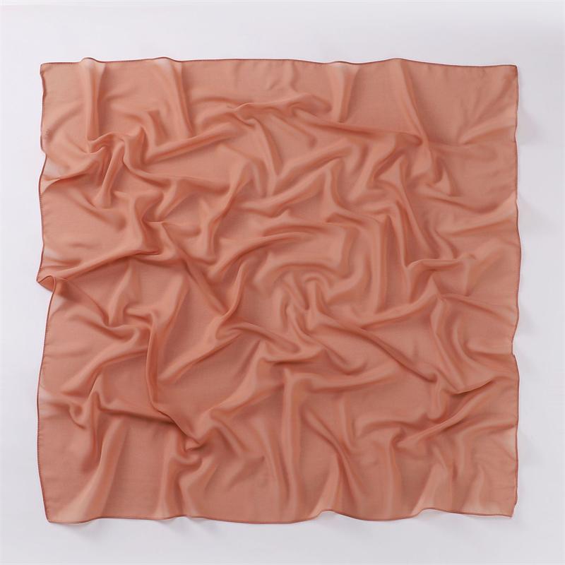 Muslimischer Chiffon Hijab Schal Einfarbiges Quadratisches Kopftuch für Frauen Hijabs Schals Jersey Hijabs Islamischer Turban Stirnband Schal