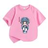 Kids Boys Girls 100% Cotton Crew Neck Short Sleeve T-Shirt, Cute Chinese Opera Hua Dan Q Version Cartoon Graphic Casual Soft Tee for Daily Wear