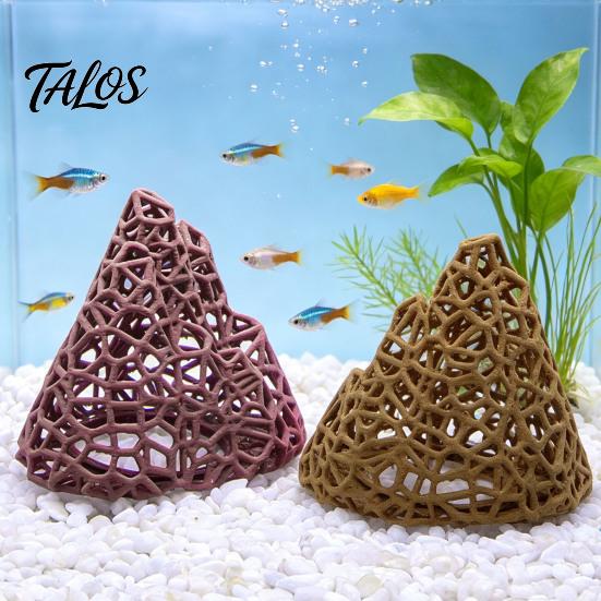 Saltwater Tank Ornament Aquarium Mountain Shrimp Hide, 3D Printed Hollow Mountain, Small Fish Landscaping Supplies Hideout Cave, Shelter for Betta