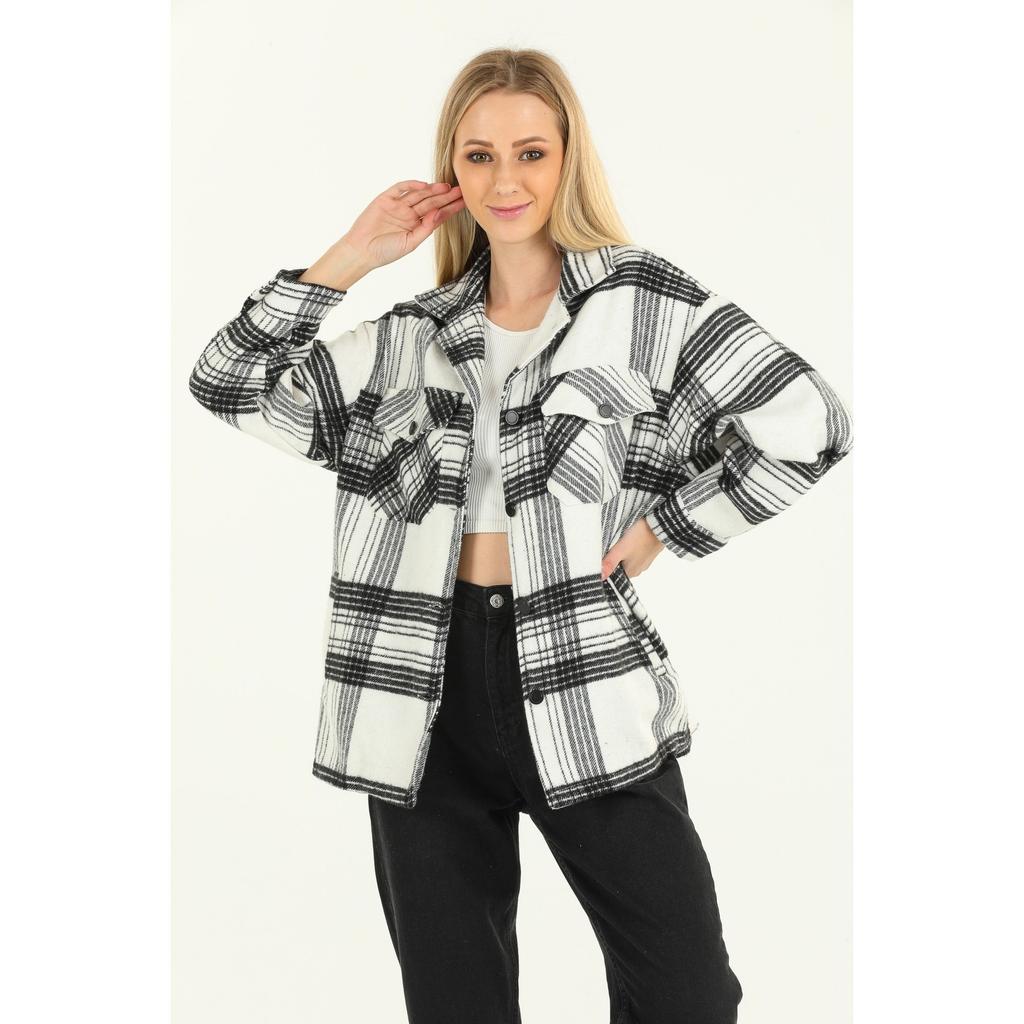 Langes Holzfällerhemd aus Baumwolle mit Karomuster