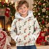 Kids Long Sleeve Christmas Print Casual Fashion Hooded Top