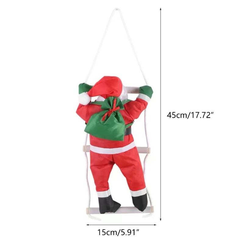 Christmas Holiday Decor Ladder Rope Climbing Santa Christmas Tree Ornament Creative Tree Hangings Long Lasting