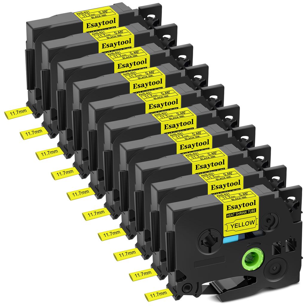 3/5/8/10Pcs Heat Shrinkable Tapes Compatible with Brotner Hse-231 HS-631 Label-Making Ribbon For P-Touch PT-P750W Printer