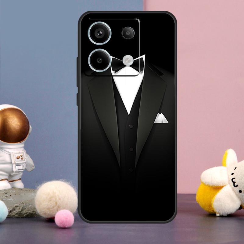 Suit and Tie Case For Xiaomi Redmi Note 14 13 9 10 11 12 15 Pro Plus Redmi 15 15C 14C 10C 12C 13C Cover