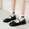 Square head small leather shoes women's 2025 spring new retro British style student temperament patent leather trend matching single shoes women