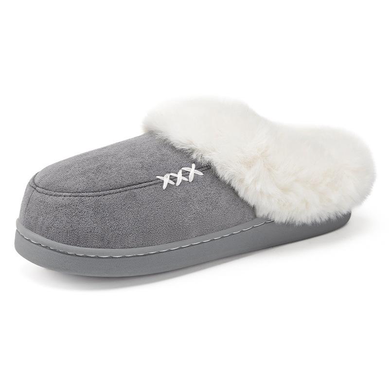 Hairy Slippers for Women, Winter New Style, Warm and Comfortable Home Slippers with Thick Cotton and Velvet Added