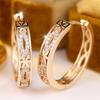 Geometric Stone White Zircon Vintage Hollow Hoop Earrings For Women Trendy Gold Color Ear Buckle Wedding Jewelry Versatile Gifts