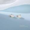 Zircon Pearl Pendant Earrings - 925 Silver S925 Sterling Silver Simple Zircon Pearl Earrings Silver Needle Niche Light Luxury Simple Small Exquisite