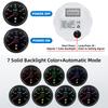 7 Color Backlight 52mm Fuel Level Gauge With Flashing Alarm 0-190ohm 240-33ohm 0-90ohm Oil Tank Meter Digital pointer Gauge