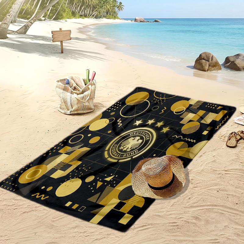 Germany Football Print Beach Towel Quick Dry Super Absorbent Soft Bath Towel for Swimming Beach Travel Fan Souvenir Gift