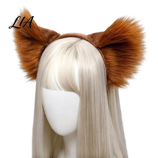 Realistic Fox Ears for Women Fluffy Headband Costume Party, 3D Plush Ear Hair Accessories, Decorative Hairband Girls Party Dress Up Accessories