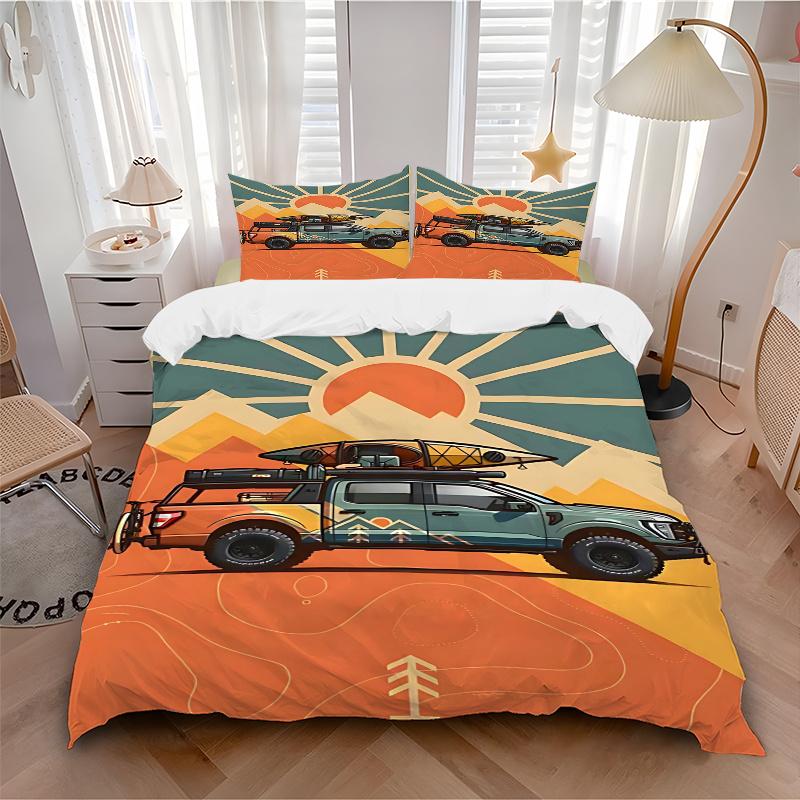 

3pcs Anime Cartoon Design Comforter Set with Two Pillowcases (No Core), Perfect for Bedroom and Guest Room Decoration, Festive Gift 135x200cm