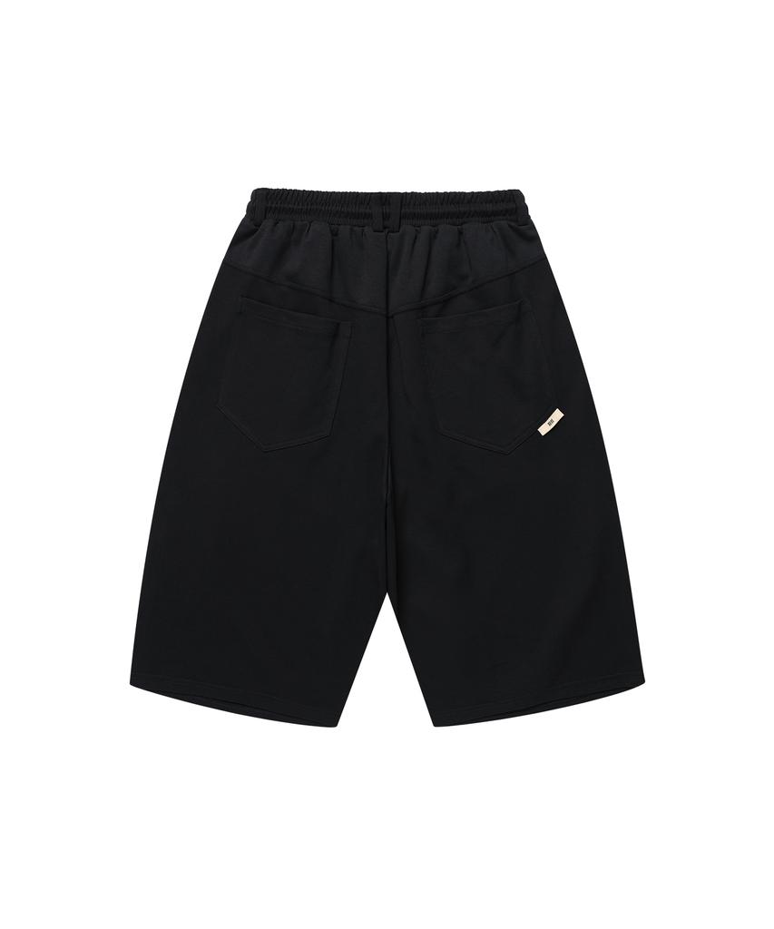 Gicheol Flow Knee Bermuda Sweat Pants (Black)