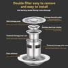Stainless Steel Round Sink Strainer Cover Hair Catcher Sink Drain Plug  Bathtub