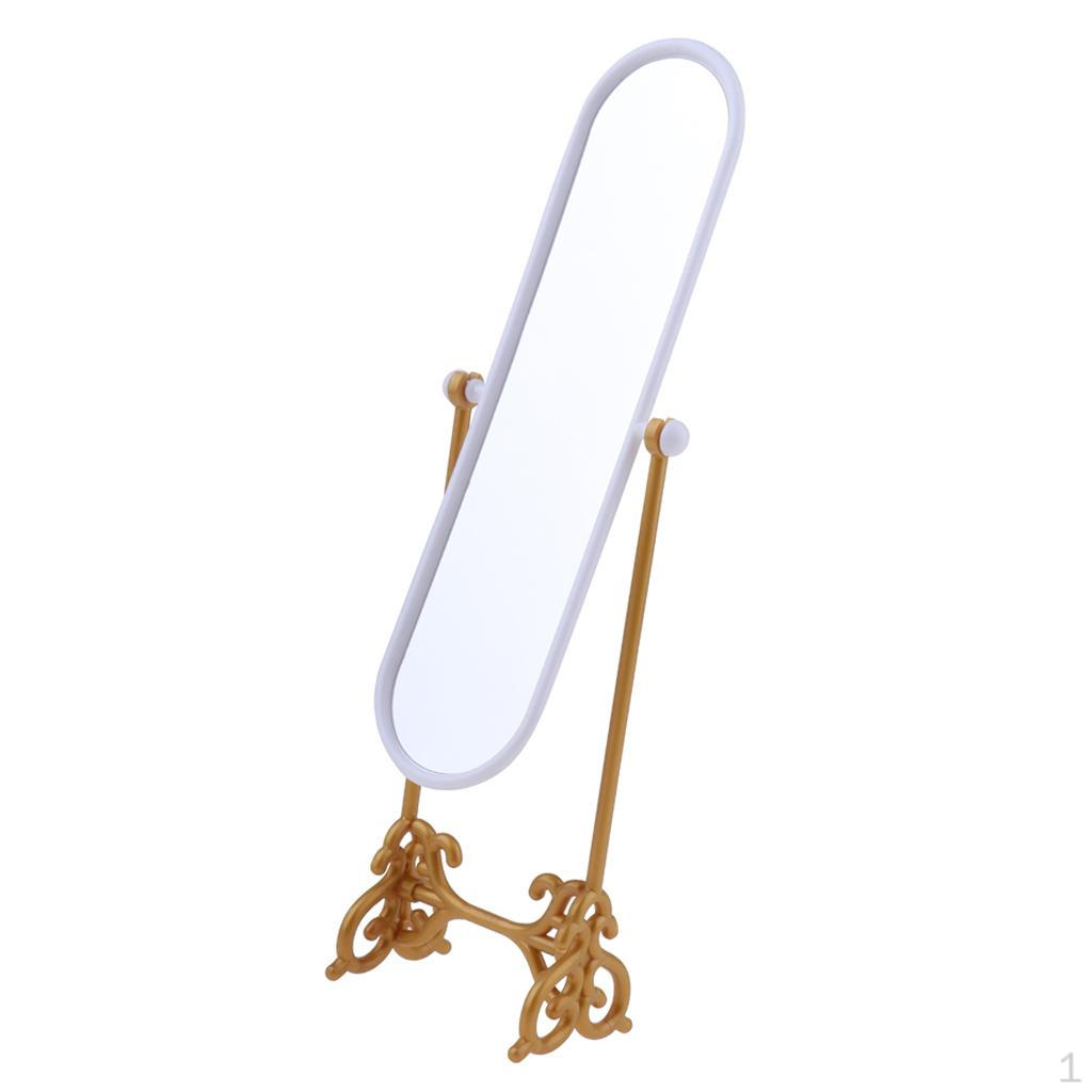 Bedroom Furniture Gold Dressing Mirror for Dolhouse Kid Pretend Play