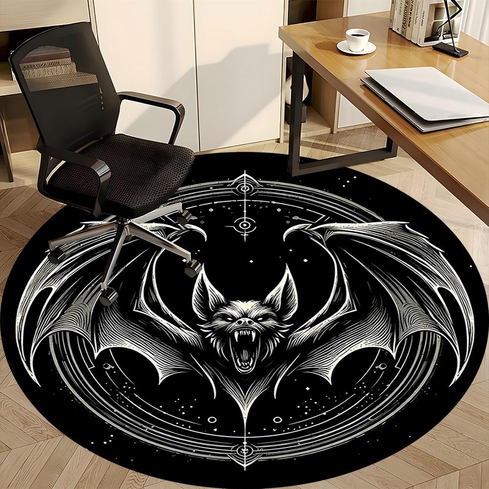 1pc Bat Mystic Office Round Area Rug, Under Office Chairs Bedroom Living Room Home Decor, Room Deco, Available in Various Sizes