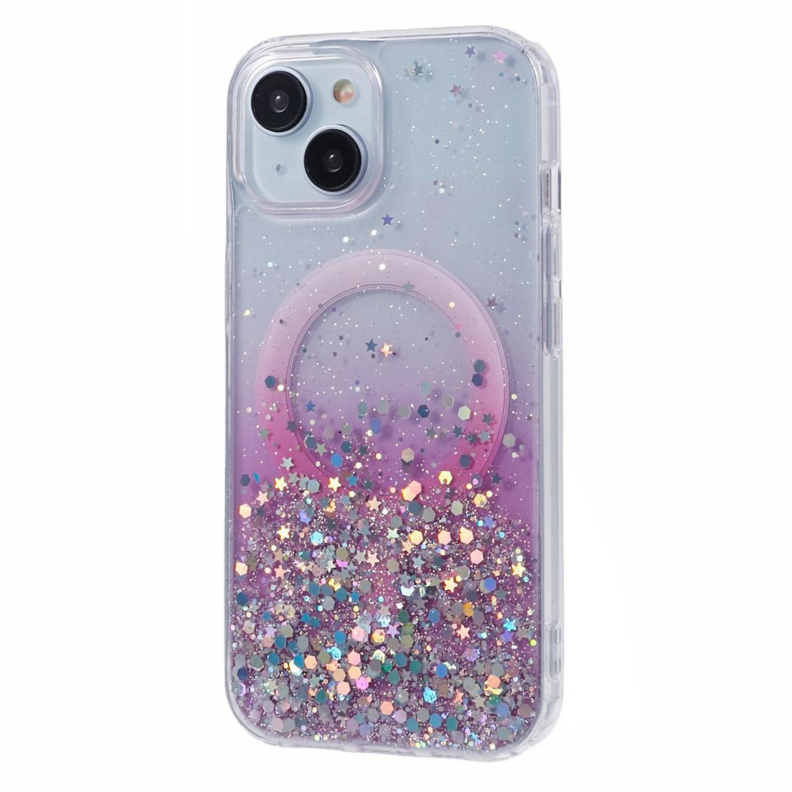 

JTW Series for iPhone 14 Case Compatible with MagSafe Glitter Sequins Epoxy Phone Cover Pink