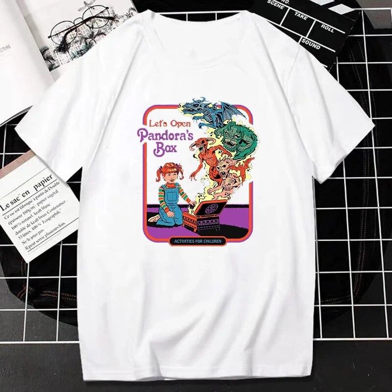 

Давайте откроем ящик Пандоры 90-х годов, винтажные футболки с рисунком ужасов, одежда сатаны, демонов, женская одежда унисекс, модные повседневные топы, дропшиппинг 3XL