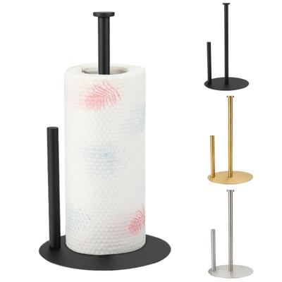 Vertical Tissue Holder Paper Towel Stand with Anti-Slip Weighted Base Kitchen Countertop