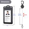 Retractable Reel Heavy Duty Carabiner Leather Card Badge Holders and Clear ID Window for Office Staffs Student Teacher Couriers