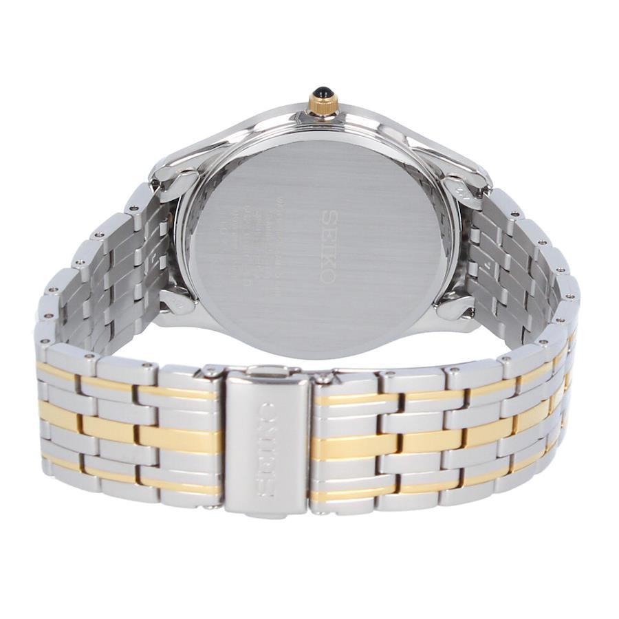 SEIKO Quartz SRK048P Classic Small Second White Silver Gold Wrist Watch For Men