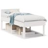 Vidaxl Bed Frame Without Mattress, White, 75X190 Cm, Solid Pine Wood