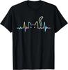 Herzschlag Katzenliebhaber Tier Silhouette Niedliche Katze Geschenk Unisex T-Shirt