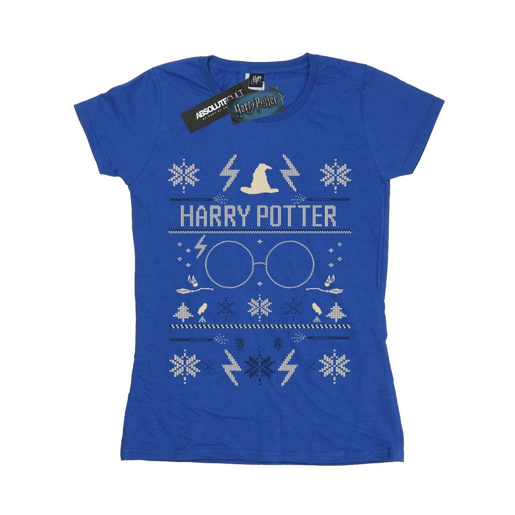 HARRY POTTER Womens/Ladies Christmas Pattern Cotton T-Shirt