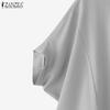 ZANZEA Women Casual Round Neck Batwing Loose Half Sleeve Blouse
