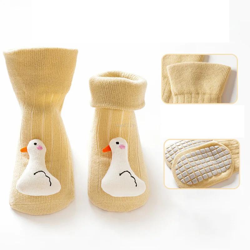 Cute Cartoon Animal Baby Socks for Boy Girl Spring Cotton Bear Duck Anti Slip Sole Newborn Toddler Autumn Socks Accesorio Bebe
