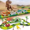 Dinosaur Train Toys Create A Dinosaur World Road Race-Flexible Track Playset, Dinosaurs Toys Race Car for Old Boy Girls