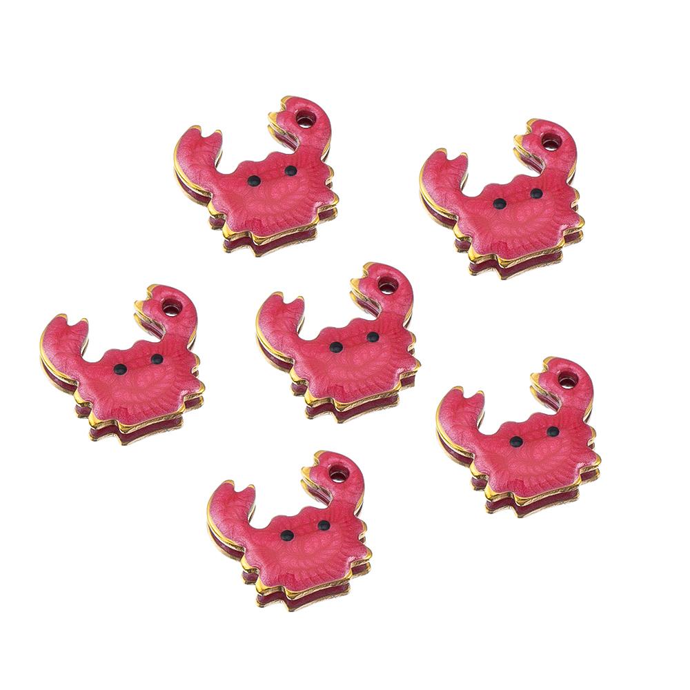 10pcs Stainless Steel Enamel Octopus Seahorse Dolphin Crab Clown fish Charm Bracelet Earring Pendant Base for DIY Jewelry Making